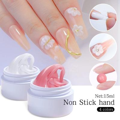 China Nail Art Decoration Glue 3D Hand Gel Nail Art Beauty Hot Sale 15ml Soild Poly Nail Non-Stick Nail Extension Nail Carving UV Gel for sale