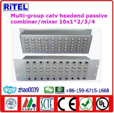 China 38dB isolation multi-group catv Analog Headend Passive Combiner/mixer 1*2/3/4 3U rack mount for sale