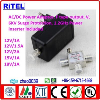 China ac/dc converter power adaptor with 6kv surge protection for catv matv smatv drop amplifier, ftth optic node, cable modem for sale