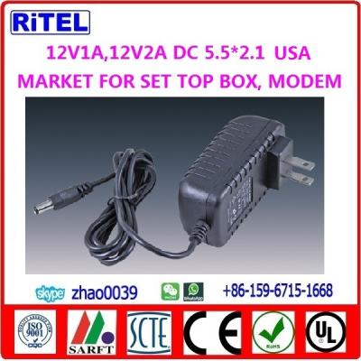 China 12V1A power adaptor, power supply for catv matv smatv drop amplifier,ftth optic node, cable modem, set top box for sale