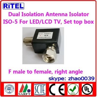 China catv_ dual isolation antenna isolator,ground isolators ISO-5 for set top box, LED TV/LCD TV for sale