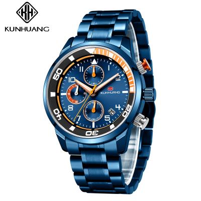 China New Arrival Charm Large Size Fashion Watches Chronograph Three Eyes Six Indicators Mens Watches Quartz Sports Chronographs for sale