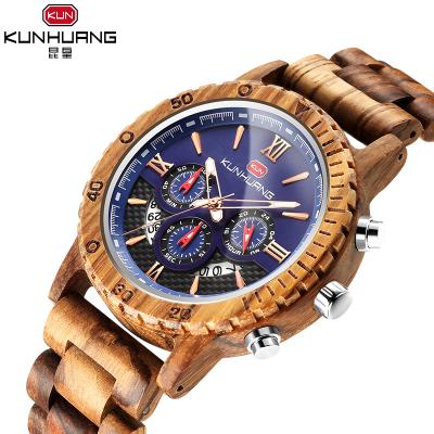 China Big Logo Date Automatic Good Quality Charming Watch Wood Watch OEM Popular Men Sport Watch Private With Gift Box for sale