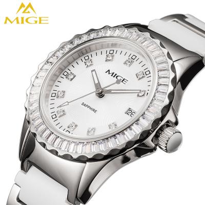 China Water Resistant MIge Diamond Watch Women Stainless Steel Band Chronograph Luminous Luxury 2019 Gift For Girl for sale