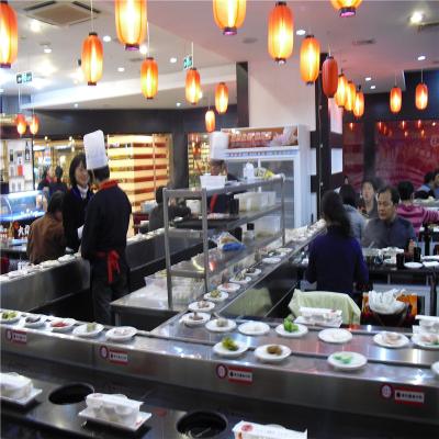 China Oil Resistant Restaurant Rotating Table Conveyor Belt Conveyor Sushi Rotary Belt System for sale