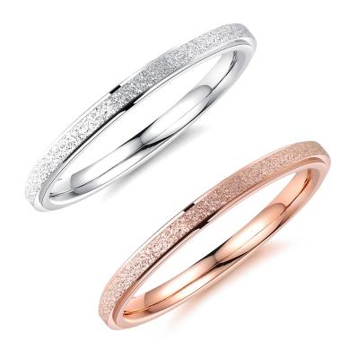 China 2020 New Friendship Japan South Korea Titanium Steel Rose Gold Plated Frosted Ring Tail Female Ring for sale