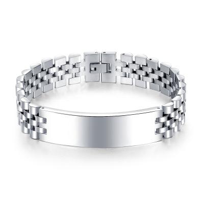 China Hot Selling Amazon Stainless Steel Simple Smooth Stainless Steel Men's Fashion 316L Bracelet for sale