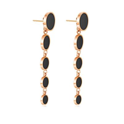 China Other Fashion Show Jewelry 316L Stainless Steel Hot Circle Long Women's Earrings for sale