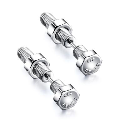 China Hot Sale 316L Stainless Steel Personalized Mens And Womens Screw Down Earrings for sale