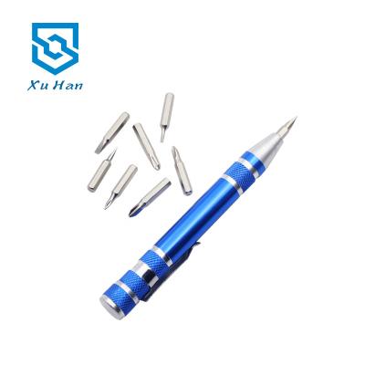 China Nickel Plated Mini Portable Pen Type Multi-Specification Aluminum Bronze Screwdriver Set for sale