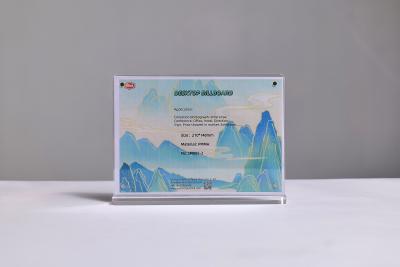 China Customized Size Clear Display Stand Menu A6 T Shape Acrylic Sign Holder zu verkaufen