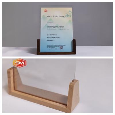 China Acrylic Photo Frame with Wood Base for Gift 6x8 for sale