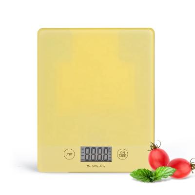 China Kitchen Food Weighing Digital Portable Multifunctional Electronic Kitchen Glass Scale 5Kg for sale