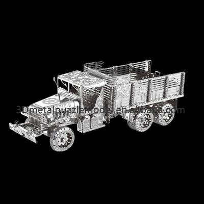 China DIY TOY 3D Metal Toys Educational Vehicle GMC Truck 3D Metal Model Puzzle for sale