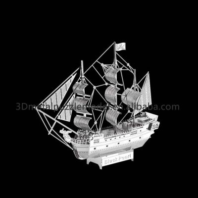 China DIY TOY Metal Laser-cut Nano Bead 3D Metal Black Meatal Puzzle for sale