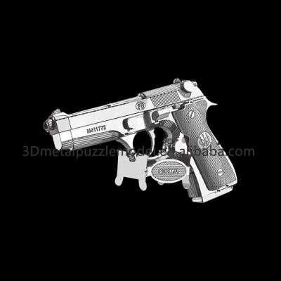 China DIY TOY New Designs Military Gunmetal 3D Metal Beretta 92 Model Puzzle for sale