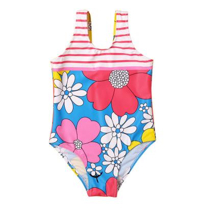 China Custom Non-Toxic Flower Print Babies Swimsuit Kids Toddler Baby Swimwear Bikini One Piece Swimming Suit for sale