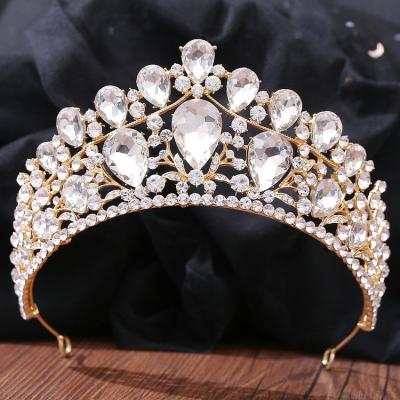 China Hair Decorations Qushine 2022 New Crystal Pageant Tiara Crowns Jewelry High Quality Colorful Wedding Headband For Women Party for sale