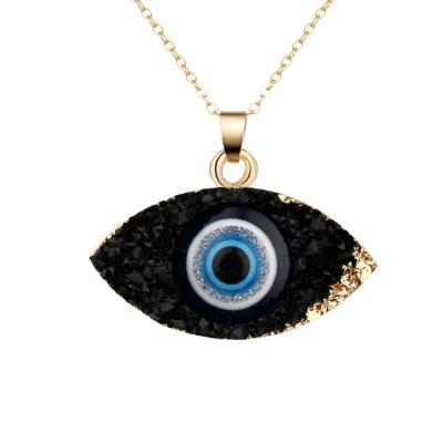 China Qushine CLASSIC Druzy Eyes Personalized Resin Stone Blue Turkish Eyes Drops For Earrings Necklace For Women for sale