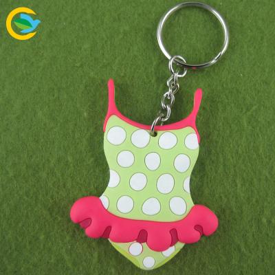 China Sweet Feel Design Cute Accessories Logo Pvc Chains Custom Swimsuit Sandbeach Key Chain Key Chain for sale