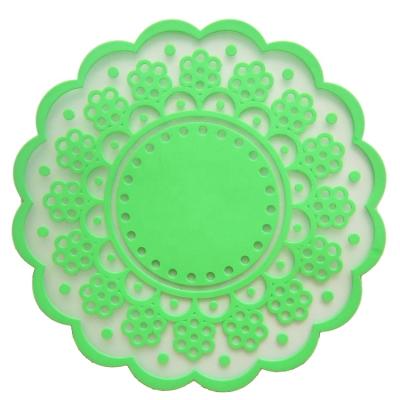 China Viable Hot Sales Shape Non-Slip Transparent Flower Silicone PVC Cup Coaster for sale