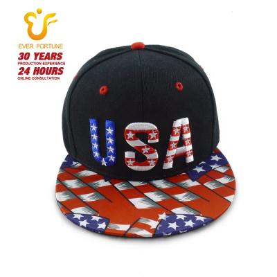 China JOINT Custom Black Hip Hop Caps 3D Embroidery Baseball Hat Flat Brim For Men for sale