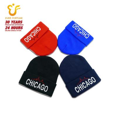 China 2020 COMMON Hot Winter Warm Selling Unisex Ski Cuff Beanie Acrylic Knitted Hats Caps Custom Logo for sale