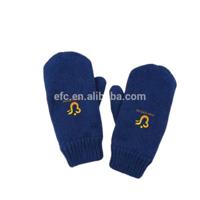 China Lightweight Unisex Fleece Striping Acrylic Knitted Warm Winter Mittens Gloves With Custom Logo For Women And Men for sale