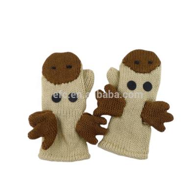 China Jacquard Kids Hand Knitted Acrylic Pattern Animal Wool Thinsulate Gloves Mittens For Winter for sale