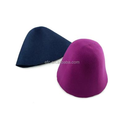 China Soft Touch Feeling Factory Wholesale 100% Wool Felt Hat Body With Soft Brim Wool Felt Hat Cone Wool Hood for sale