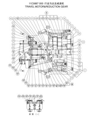 China LiuGong CLG920E CLG922E 11C0887 TRAVEL MOTOR REDUCTION GEAR Te koop