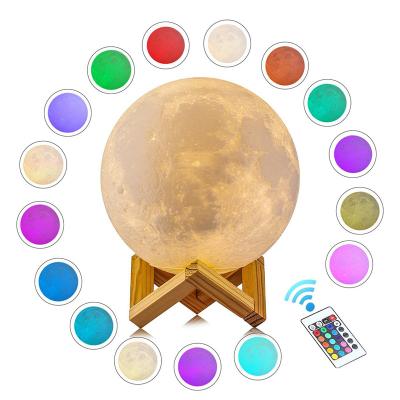 China ROOM Touch Table Desk Lamp Lights Led 3D Moon Night Changing Lamp with Acrylic Ball and ABS Base and USB Charger for sale