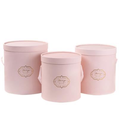 China Recyclable Wholesale Preserved Layout Bouquet Carrier Custom Round Packaging Gift Box For Flowers Round Flower Hat Box Flower Gift Box for sale