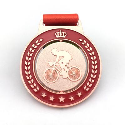 China China Professional Medal Metal Spinning Cheap Sports Cycling Medals for sale