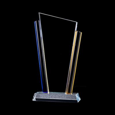 China China New Custom Glass Shield Award Honor Crystal Trophy For 3d Engraving for sale