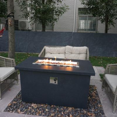 China Modern Concrete Burner Factory Price Fiberglass Reinforced Concrete (GFRC) +Stainless Steel 304 Fire Pits Outdoor Patio Heaters Gas Fire Table for sale