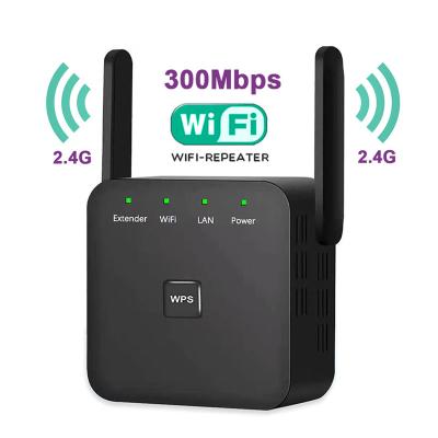 China Wireless Network Adapter Wifi Range Extender Supports 40 Device Connection Wifi Repeater 300mbps With Dual Antenna HS612 for sale