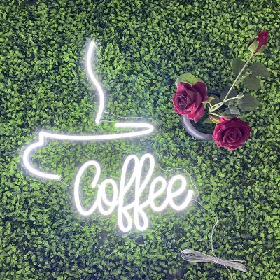 China Easy Installation No Custom Acrylic 3d Coffee Shop Bar Wall Decor Logo Neon Led Sign For Moq Signs Dropshipping for sale