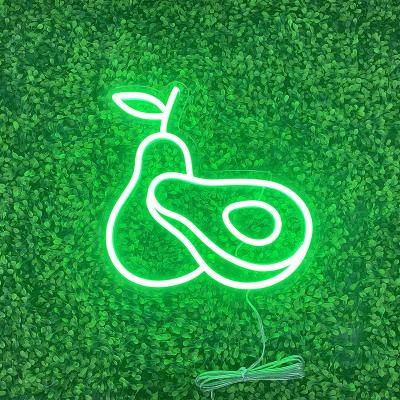 China Customized Led Shipping Pear Shaped Drop Down Neon Sign Restaurant Light Panel Easy Installation Lights Customs Lead for sale