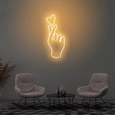 China Easy Installation Make Your Own Neon Sign Kit Led Neon Light Signs Finger Heart Neon Signs for sale