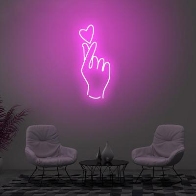 China Easy Installation Finger Heart Moq 1pc Neon Sign High Quality Custom Factory Direct for sale