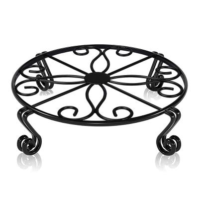 China Modern Black Plant Stand For Flower Pot Rack Heavy Duty Indoor Outdoor Metal Rustproof Round Supports Rack For Planter Bronze for sale