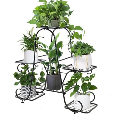 China Modern Factory Direct Metal Plant Stand Indoor Outdoor 6 Multiple Tier Tall Corner Flower Pot Rack Stands Shelf Rack for sale