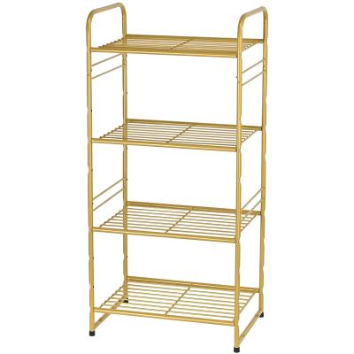 China Direct Factory Viable Tier Storage Racks 4 And Units Adjustable Storage Shelf Racks Racks Wholesale Kitchen Bathroom Storage Rack for sale