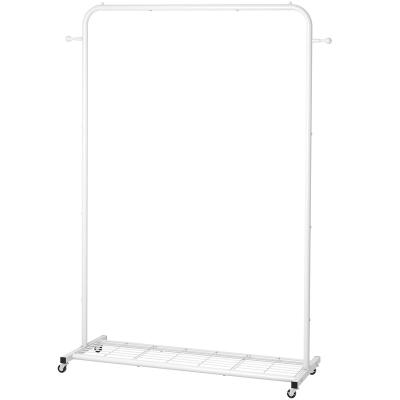 China Simple Hot Sales High Quality Clothes Rack Coat Mesh Storage Shelf Rolling Bottom Garment Rack Rack Rack for sale