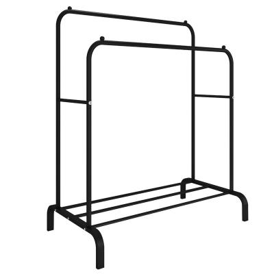 China Modern Simple Simple Double Garment Rack Rack Coat Free Rod With Shelf Clothing Racks For Hanging Clothes for sale