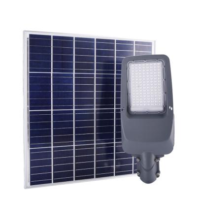 China ROAD 200W 46000mAh IP66 2800lm SMD3030 Die Cast Aluminum Led Solar Street Light for sale