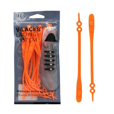 China Round kids elastic lace silicone flat shoe laces silicone rubber laces no tie no tie shoe laces silicone laces for sale