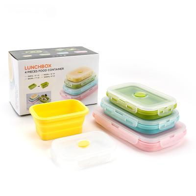 China Microwavable Airtight Collapsible Bowl Collapsible Silicone Food Stocked Collapsible Storage Containers With Lids for sale