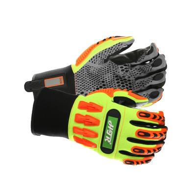 China Anti-smash Synthetic Leather PVC Dots Comfortable Mechanic Gloves With High Quality for sale